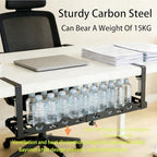 No Drill Under Desk Cable Tray, Heavy Duty Metal Organizer - Image 6