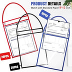 Geyee 50 Pack Job Ticket Holders 9x12 with Strap Hanging,Black，red，Blue - Image 3