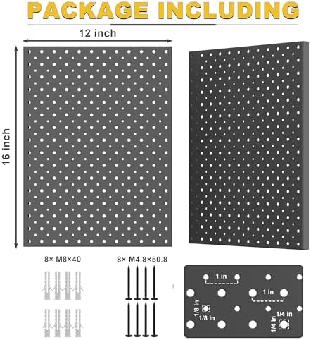 Ultrawall Metal Pegboard Panels, Pegboard Wall Organizer, Black Peg Boards - Image 2