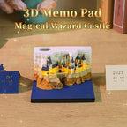 3D Art Calendar 2027,3D Desk Calendar 2027 Magic Castle 3D Memo Pad Non-stick Sticky Notes With Light Pen Holder Weekly Calendar For School Office Home - Image 2