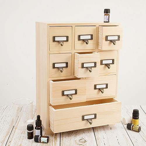 Apothecary Drawers Apothecary Cabinet with Drawers, Natural Wood - Image 2