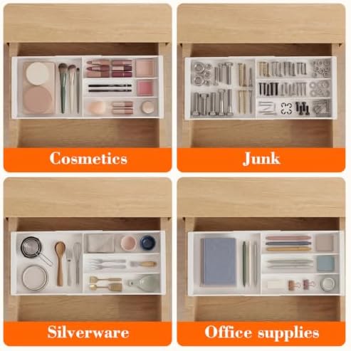 Briwooody 2 Pcs Hanging Sliding Drawer Tray with Adjustable Dividers - Image 7