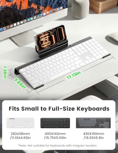 Vaydeer 2-in-1 Metal Keyboard Stand with Phone Stand for Desk - Image 5