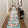 DUKINO 2x10 Runner Rug for Hallway, Washable Kitchen Rug Non Slip, Teal by DUKINO