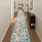 DUKINO 2x10 Runner Rug for Hallway, Washable Kitchen Rug Non Slip, Teal by DUKINO