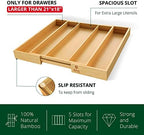 ROYAL CRAFT WOOD Luxury Bamboo Kitchen Drawer Organizer - Silverware Organizer - Utensil Holder and Cutlery Tray with Grooved Drawer Dividers for Flatware and Kitchen Utensils (5 Slot, Natural) - Image 5