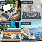 Faux Leather Placemats Set of 6,Heat Resistant Placemats for Dining Table, Easy Clean Non-Slip Place Mats, Waterproof Stain Resistant Wipeable Washable PU Table Mats, (Navy Blue) - Image 6