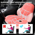 FLORICH Seat Cushion Lumbar Support Pillow for Office Chair, Car Lower Back Support, Ergonomic Desk Chair Pillow for Butt and Back Support of Memory Foam Seat Pad(Blue Pink) - Image 2