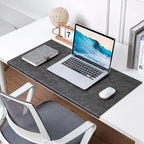 Office PU Leather Desk Pad with Stitched Edges (Grey,39.4"x16.9") - Image 4