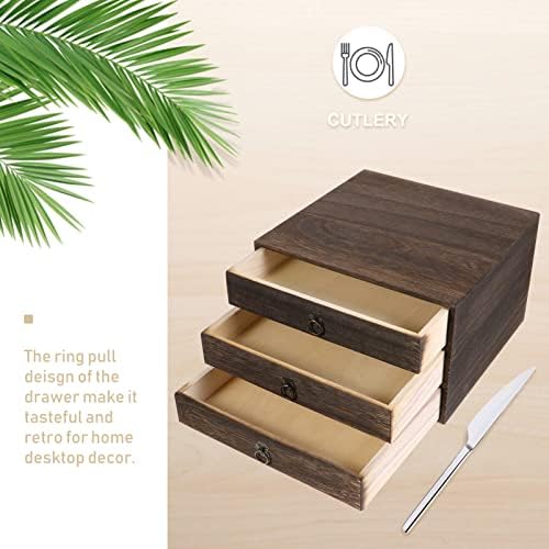 Cabilock Wooden Storage Drawers Desktop Organizer Box Desk Caddy Desktop Drawers for Home Office - Image 4