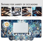 Large Keyboard Mouse Pad Set, Extended Mouse Pad+Keyboard Wrist Rest Support, Memory Foam Ergonomic Easy Typing, 4Pcs (31.5×11.8 in) Desk Pad Set for Office Home,Cool Wolf Dream Catcher - Image 7