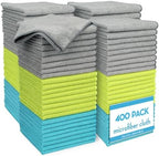 AIDEA Microfiber Cleaning Cloth-400PK, Soft Microfiber Towels for Cars, Absorbent Cleaning Rags, Lint-Free Streak-Free Wash Cloths for House, Kitchen, Window(12in.x12in) by AIDEAHOME