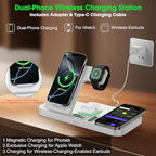 Dual Phone Foldable Wireless Charging Station for Apple, Couple&Family Use - Image 2