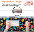 Ergonomic Keyboard Wrist Rest & Mouse Pad Wrist Rest Set,Large XXL Gaming Mousepad 31.5"x 11.8",Memory Foam,Easy Typing Pain Relief,Multifunctional Desk Mat for Office & Home,Colorful Dog Paw Print - Image 6