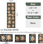 DUKINO 2.6x8 Runner Rug, Floral Washable Kitchen Rugs Non Slip, Black - Image 2