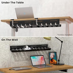 UNITEDPOWER Cable Management Tray, 2-Pack Metal Power Strip Holder for Under Desk Wire Cord Organizer, Office/Home，Black - Image 4