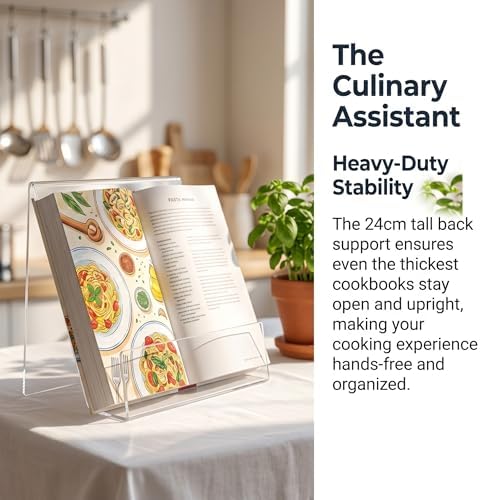 Large Acrylic Book Stand for Display - 5 Pack Heavy Duty Clear Easel Holder for Textbooks, Cookbooks & Art - 8 * 8 * 4" Sturdy Tabletop Stand for Heavy Books, Vinyl Records & Wedding Guest Books - Image 3