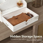 Rebee Vision Mail Organizer for Desk with Drawer for Room Decor, Whitewash - Image 5