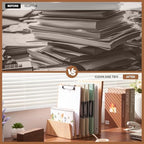 KIRIGEN Wooden File Organizer, 7-Slot Upright Holder for Desk Natural 7K-NA - Image 3