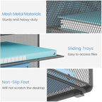 Lavatino Desk Paper File Organizer - Metal Mesh with 2 Letter Trays, 7 Flexible Dividers, 2 Vertical File Folder Holders for Office/Home/Classroom Supplies, Desk Organizers and Accessories, Grey - Image 6