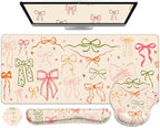 iCasso Desk Pad Mat, Large Mouse Pad and Keyboard Wrist Rest Set by iCasso