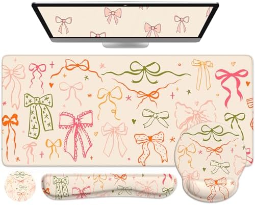 iCasso Desk Pad Mat, Large Mouse Pad and Keyboard Wrist Rest Set by iCasso