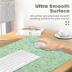 Watercolor Green Leaves Office Desk Mat 31.5" x 15.7" Desktop Mat PU Leather Large Mouse Pad White Mousepad Non-Slip Table Mat for Girls, Women, Home, Work, Computer, and Gaming - Image 4