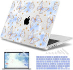May Chen for 2026 MacBook Pro 14-inch M5 M4 M3 M2 M1 Pro/Max Chip, Release 2026 2025-2021, Model A3427 A3426 A3434 A3112 A3401 A3185, Plastic Hard Shell with Keyboard Cover, Blue Butterfly by MayChen