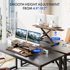 FLEXISPOT 36" Electric Standing Desk Converter, Motorized Sit to Stand Desk Riser, Height Adjustable Desktop Dual Monitor Workstation with Large Keyboard Tray, Rustic Color - Image 4