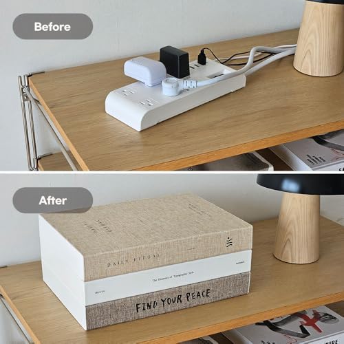 Book Shape Decorative Cable Management Box - Expandable Cable Organizer Box with Magnetic Closure for Home & Office (Daily Trust, Large) - Image 5