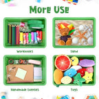 Sintuff 24 Pcs Classroom Paper Tray, Stackable Letter Size Bin, Green - Image 5