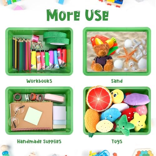 Sintuff 24 Pcs Classroom Paper Tray, Stackable Letter Size Bin, Green - Image 5