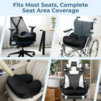 5 STARS UNITED Seat Cushion - Memory Foam Chair Cushion for Tailbone Pain Relief - Ergonomic Support for Coccyx, Sciatica & Butt - Office, Desk & Gaming Chair, Car Seat, Wheelchair, Black Suede - Image 5