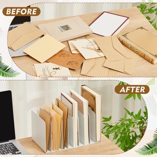 Suzile Metal Desktop File Organizer, 10 Compartment, Vertical File Sorter - Image 4