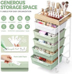 SYKIARIOL Rolling Storage Utility Cart with 5 Drawers,Green - Image 4