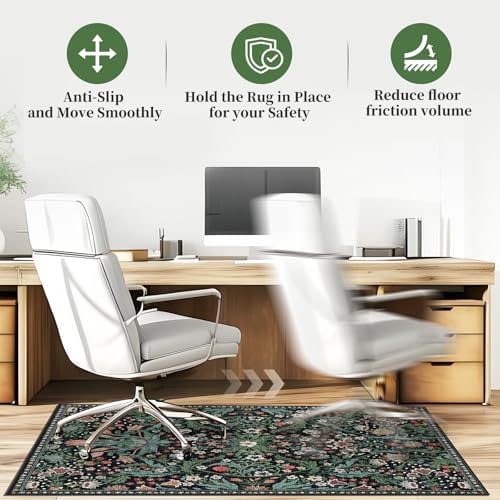 Office Chair Mat for Hardwood Floor & Tile Floor,36"X 48"-Green Grass - Image 5