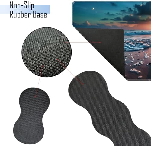 TGFEWYTJYJ Extended Gaming Mouse Pad,Memory Foam Ergonomic Keyboard Mouse Wrist Rest Support Set,Large Desk Mat with Stitched Edges,Non-Slip Base Mousepad Home Office,Sea Turtles - Image 3