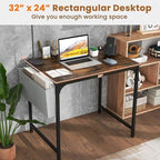 Giantex 32 Inch Computer Desk with Charging Station, Home Office Writing Desk with Storage Bag & Headphone Hook, Compact Gaming Table PC Workstation, Modern Simple Laptop Desk for Bedroom, Study - Image 7