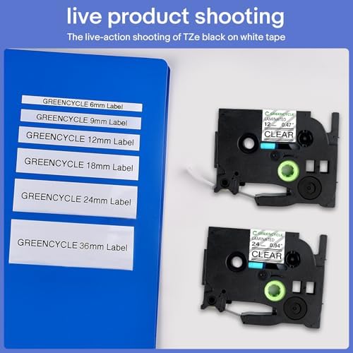 GREENCYCLE 10 Pack Compatible for Ptouch TZe-131 TZ-131 1/2" 12mm 0.47 inch Laminated Label Tapes Black on Clear Used in Ptouch PTD210 PT-D200 PTD600 D400 PTH110 Label Makers - Image 5