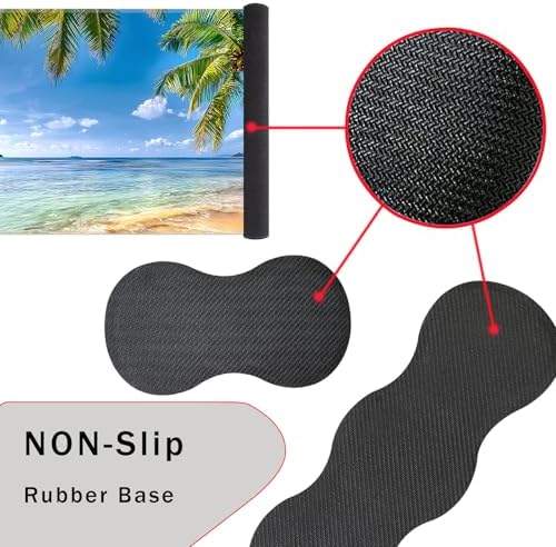 Keyboard Wrist Rest and Mouse Pad with Wrist Support Set Ergonomic Coaster,Memory Foam,Easy Typing Pain Relief,Large XL Desk Mat 31.5"x 11.8",Shore Palms Tropical Beach - Image 3