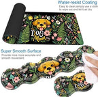 Desk Mat, Mouse Pad with Wrist Rest, 4-in-1 Large Mouse Pads for Desk, Ergonomic Mouse Pad and Keyboard Wrist Rest Gaming Keyboard Mat for Office,Dog Mom Flower - Image 3
