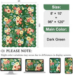 DUKINO 8x10 Area Rug for Living Room, Soft Floral Washable Rug, Dark Green - Image 2