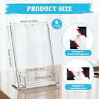 12 Pcs Acrylic Sign Holder Business Card Holder, 4 x 6 Inch, Top Insert - Image 2