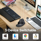 SANWA Wireless Ergonomic Mouse for Large Hands with Wrist Rest, Black - Image 4