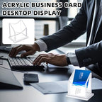 Watersay 4 Pack Vertical Acrylic Business Card Holders, Clear Desk Stand - Image 6