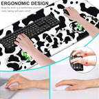 Keyboard Wrist Rest and Mouse Pad with Wrist Support Set Ergonomic Coaster,Memory Foam,Easy Typing Pain Relief,Large XL Desk Mat 31.5"x 11.8",Cute Cow Print - Image 6