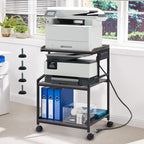 Lauren&Harold 34'' Printer Stand with Power Outlets & USB Ports Grey/Black by LaurenHarold