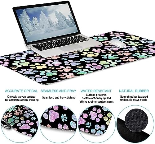 LIMKRIAN Dog Paw Mouse Pad Set XXL Large Desk Mat Pad, Cute Office Decor - Image 4
