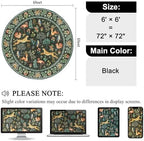 DUKINO 6ft Round Rug for Bedroom, Washable Soft Non Slip Circle Rug, Black - Image 2