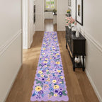 DUKINO 2x14 Hallway Runner Rug, Floral Washable Rug for Kitchen, Purple - Image 5